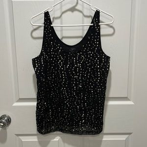 Black tank with gold sequins!